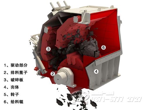 重型錘式破碎機內(nèi)部結構圖