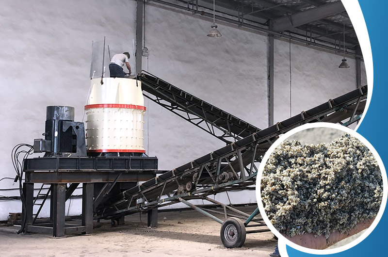 立軸式制砂機(jī)工作現(xiàn)場實拍圖