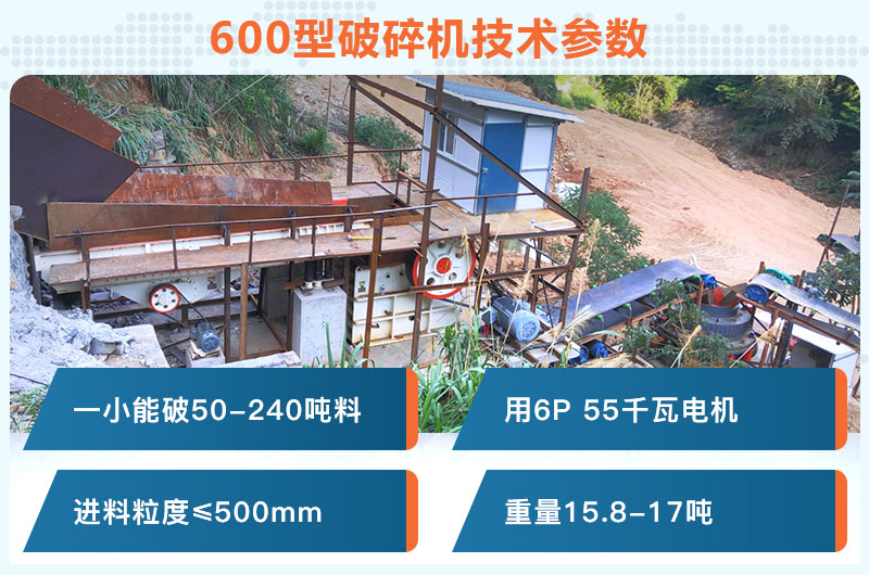 600型破碎機一小時能破多少料？用多少千瓦電機？